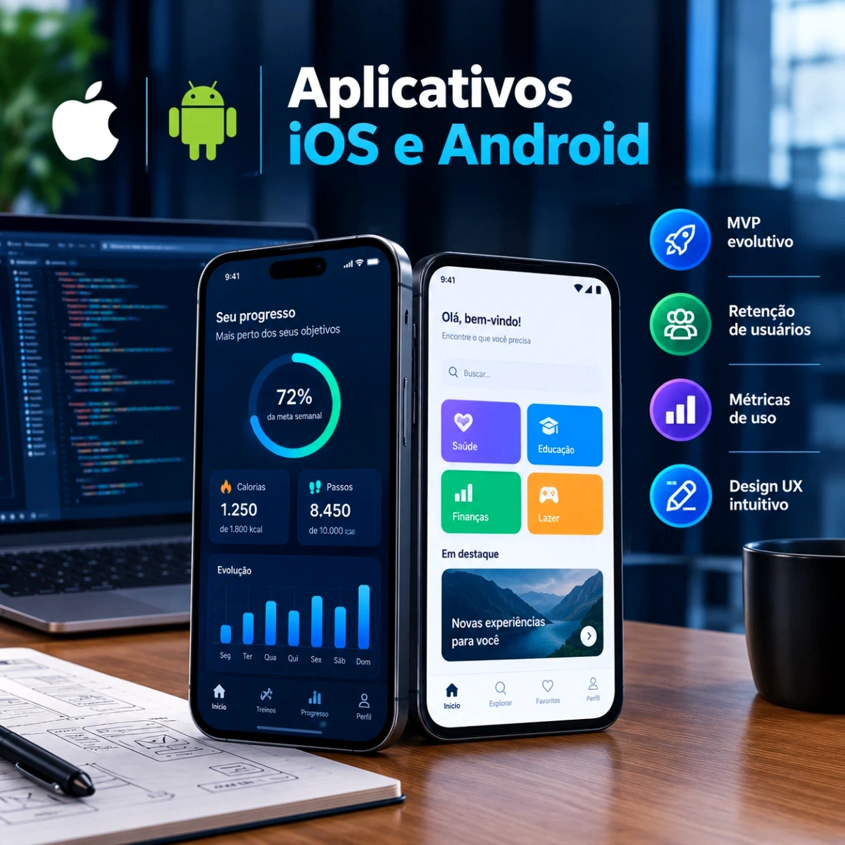 Aplicativos iOS e Android